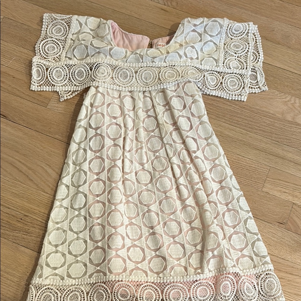 Cat & Jack Cream Off-the-Shoulder Flutter Sleeve Sundress
